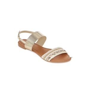 Mixit Sandals‎ Women Sz 8 Embroidered Summer Vacation Friendship Dual Band Wedge